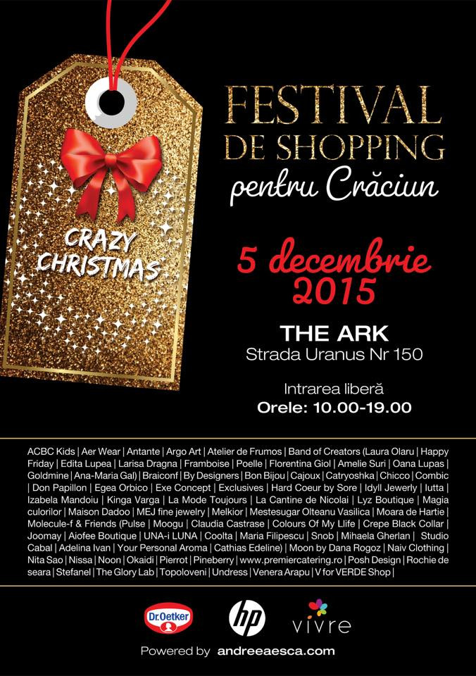 Cadouri inedite la Crazy Christmas! Sambata, 5 decembrie, nu ratati targul de la The Ark, unde va asteapta Andreea Esca
