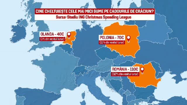 Momentul din an in care romanii "uita" ca sunt saraci. Concluziile unui studiu plaseaza Romania pe locul 1 inainte de Craciun