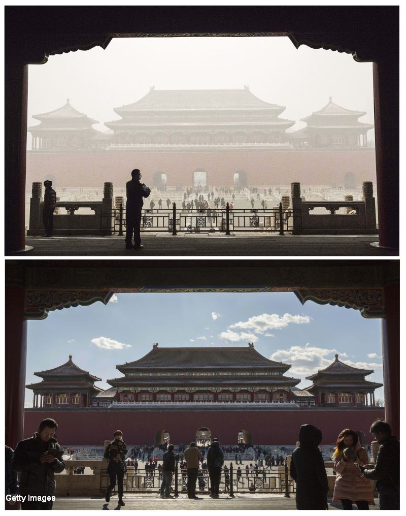 Poluare China, inainte si dupa