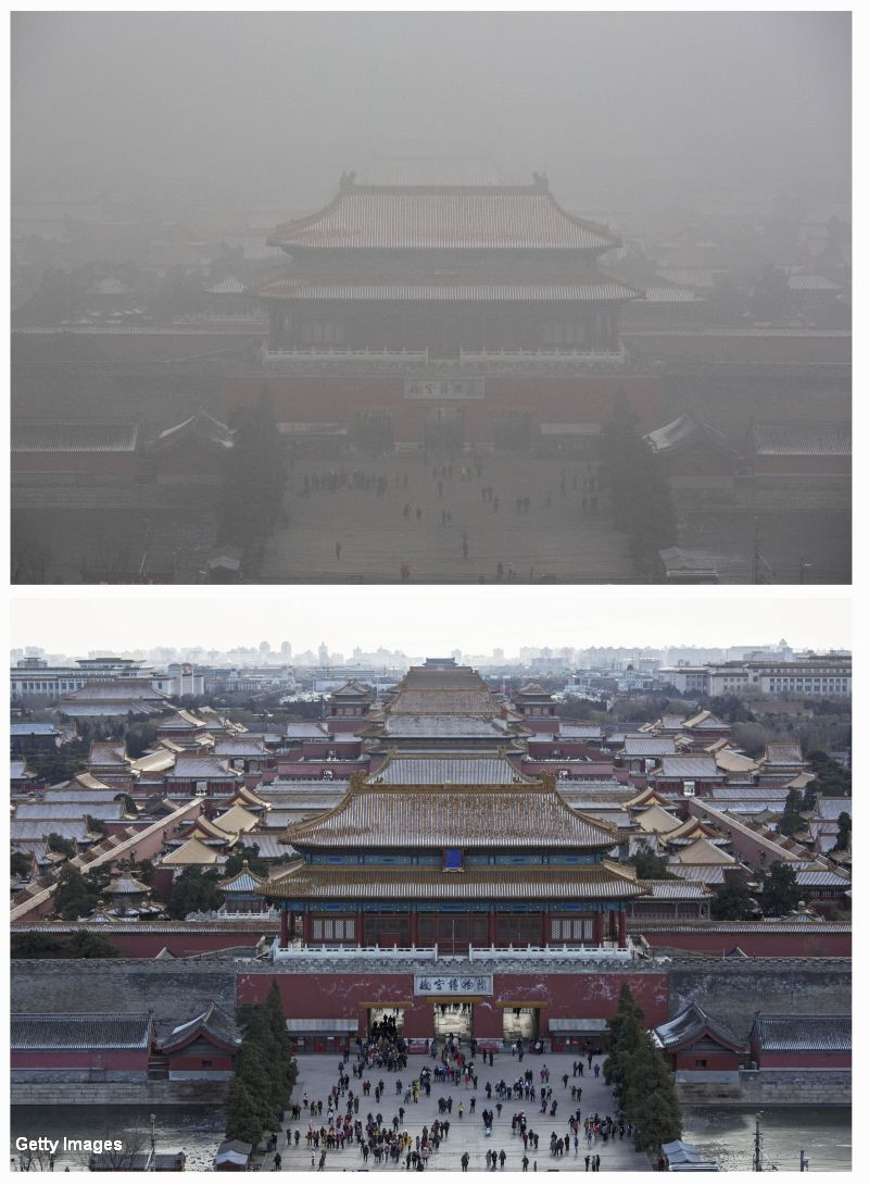 Poluare China, inainte si dupa
