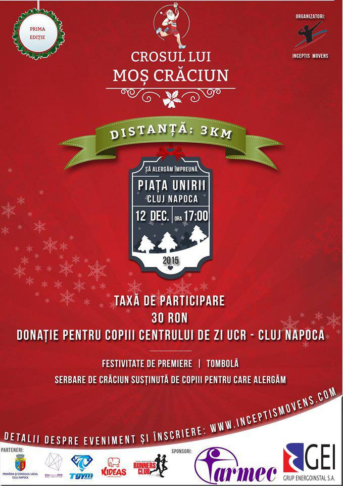 Miscare in scop caritabil. Clujenii au ocazia sa ajute peste 40 de copii orfani daca vor participa la Crosul lui Mos Craciun