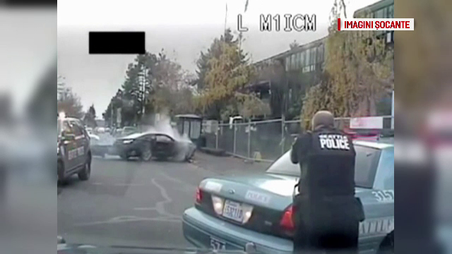 Urmarire ca in filme in Seattle, incheiata cu un schimb de focuri. Hotul, care furase o masina, a fost ucis de politisti