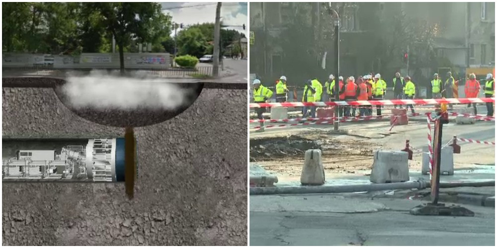 Cladiri in pericol si asfalt surpat dupa sapaturile la Magistrala 5 de metrou. Sedinta de urgenta la Primaria Capitalei