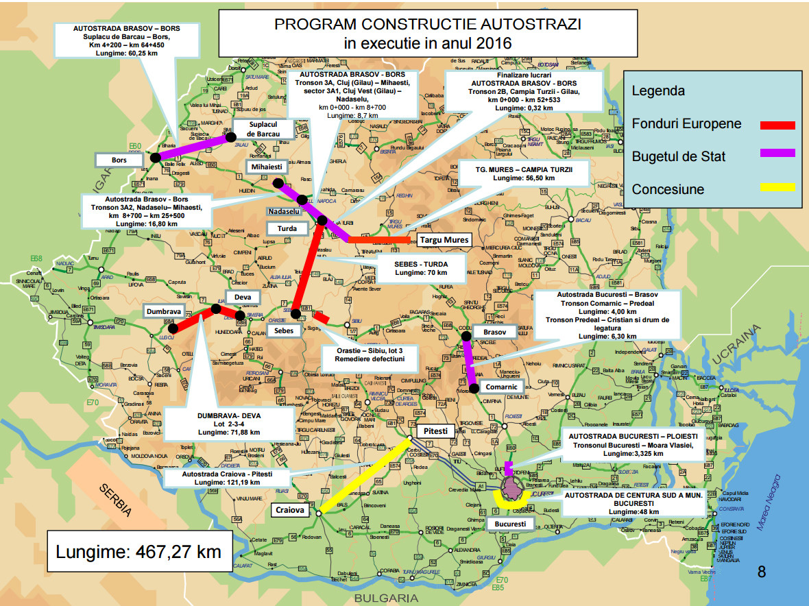 harta autostrazi noi 2016