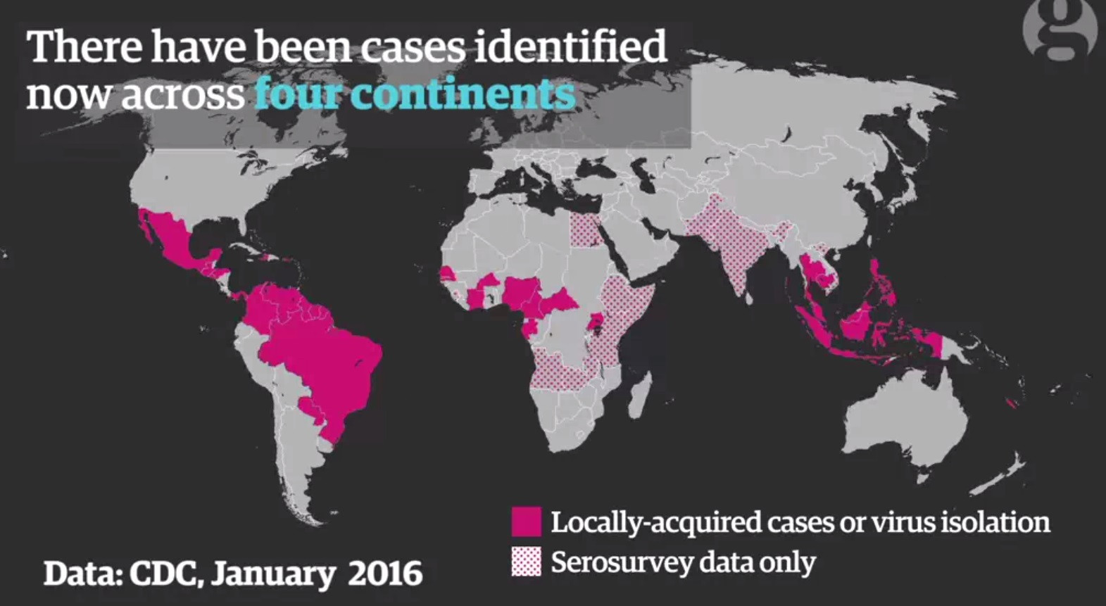 harta Zika - Guardian