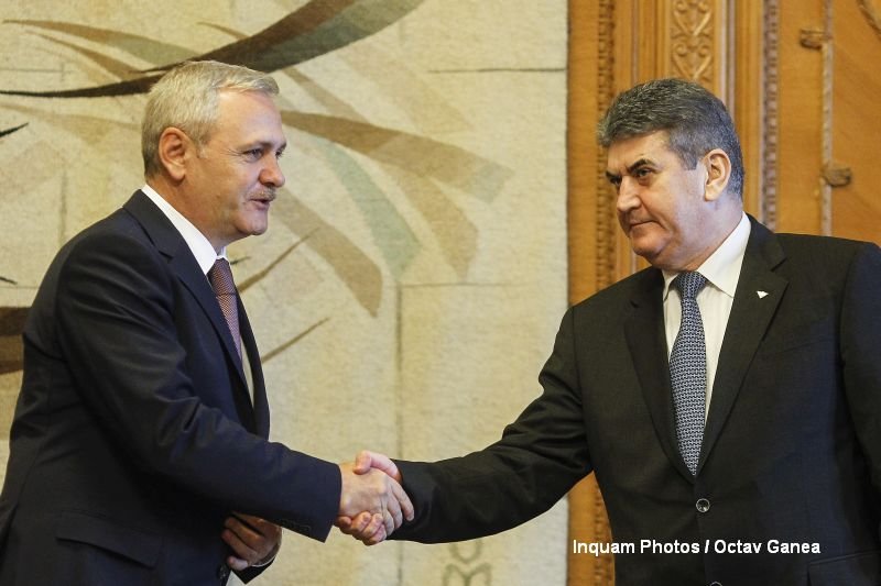 Gabriel Oprea si Liviu Dragnea, semnare protocol