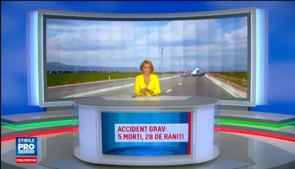 Animatie grafica. Filmul accidentului petrecut pe centura Ploiestiului, in care 5 oameni au murit si 28 au fost raniti