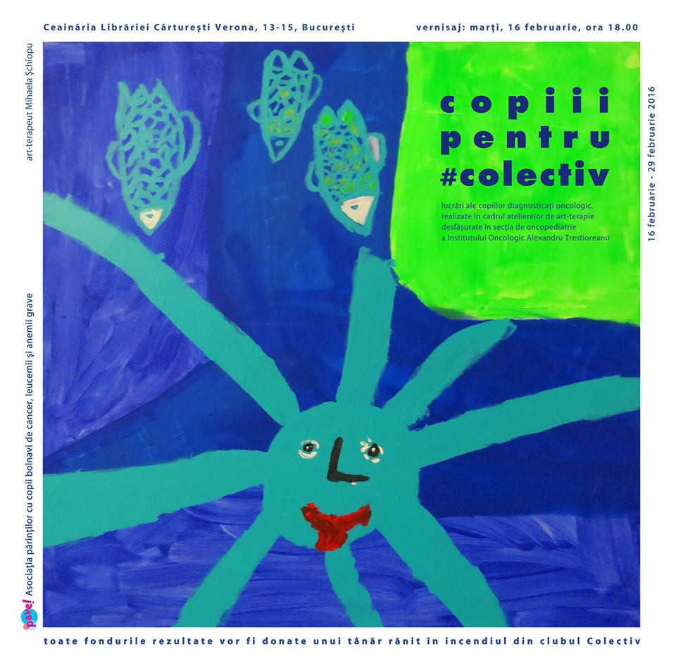 Copiii de la Institutul Oncologic din Capitala organizeaza marti o expozitie. Ei vor sa ajute un tanar ranit in Colectiv