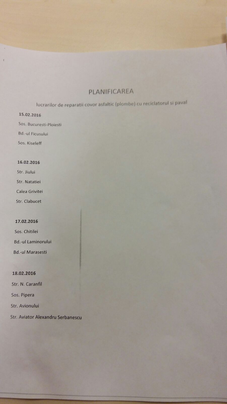 Asfaltare Bucuresti, februarie 2016