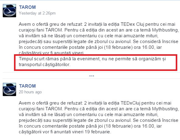 TAROM, concurs