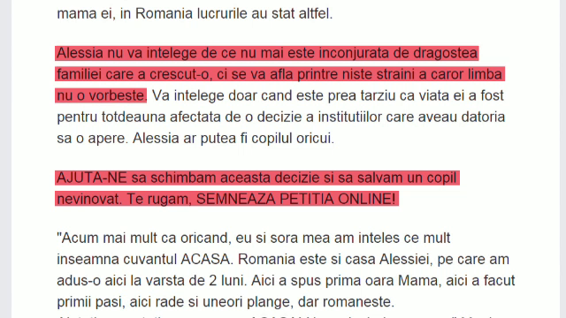petitie pentru Irina Petrescu