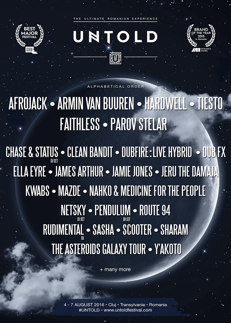 Faithless, Parov Stelar, Scooter, Clean Bandit, Dubfire si alti 20 de artisti internationali confirmati la UNTOLD!
