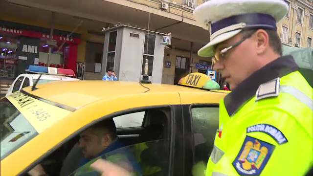 Razie a politistilor printre taximetristii de la Gara de Nord. 16 din 21 de masini controlate aveau probleme