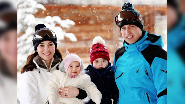 Prima vacanta in patru pentru ducele si ducesa de Cambridge. Imagini cu printul George si printesa Charlotte in zapada
