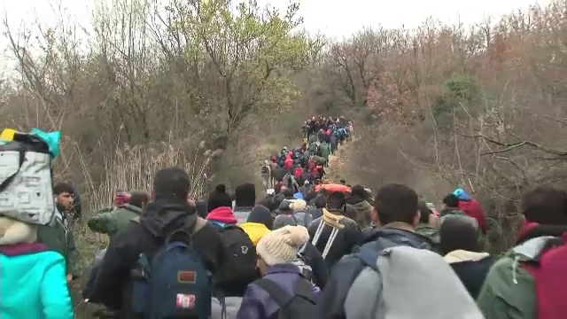 "Tentativa masiva de trecere ilegala a frontierei" greco-macedonene. Migrantii au fost incercuiti imediat de armata