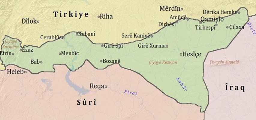 harta kurdistanului sirian