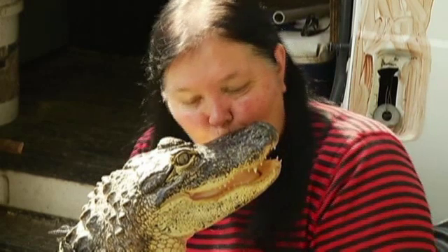 O americanca incearca sa convinga autoritatile din Florida s-o lase sa tina in casa un aligator, ca animal de companie