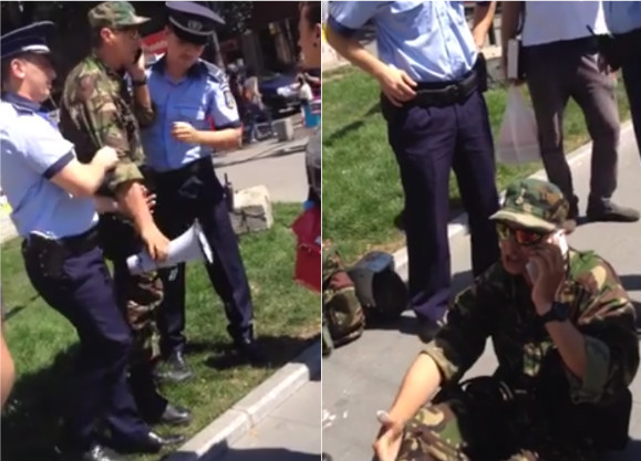 Ce a patit un barbat cand a aparut cu o portavoce in centrul Capitalei."Nu mai tip doamna, dar luati-i pe astia de pe mine"