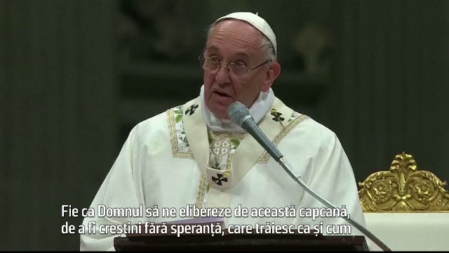 Papa Francisc a oficiat la Vatican slujba de Inviere. Mesajul Suveranului Pontif despre amenintarile teroriste
