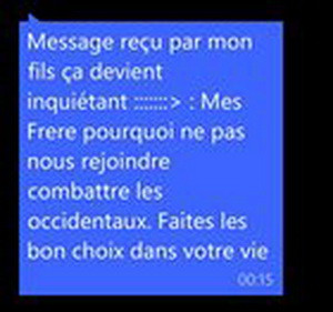 SMS-ul trimis musulmanilor din Bruxelles de pe o cartela pre-pay: "Fratii mei, haideti la lupta impotriva occidentalilor"