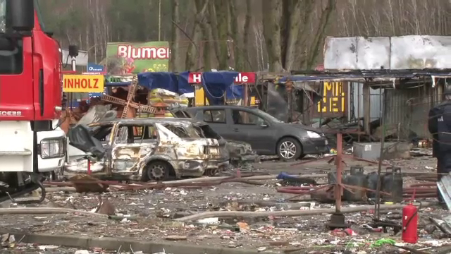 Piata din Polonia, devastata de un foc de artificii. Locul arata ca si cum ar fi avut loc un atentat