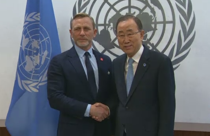 Daniel Craig, intalnire cu Ban Ki-moon. Actorul a solicitat finantare internationala pentru eliminarea minelor terestre