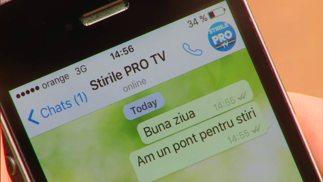 Stirile ProTV pot fi contactate si pe WhatsApp. Numarul la care ne puteti trimite mesaje si imagini: 0744 878 878