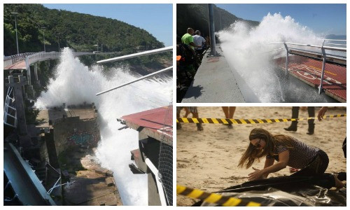 Doi morti dupa ce o pista pentru biciclete construita la Rio de Janeiro s-a prabusit. Imaginile surprinse dupa tragedie