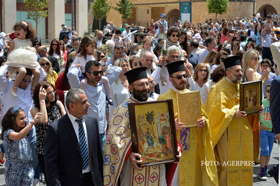 Floriile, sarbatorite de ortodocsi in Ierusalim. De ce la procesiune au participat mai putini pelerini ca de obicei