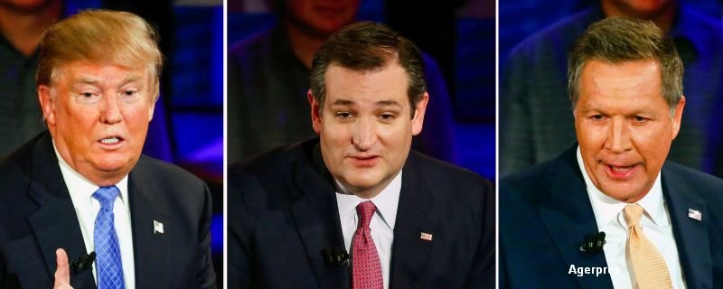 Donald Trump, Ted Cruz, John Kasich