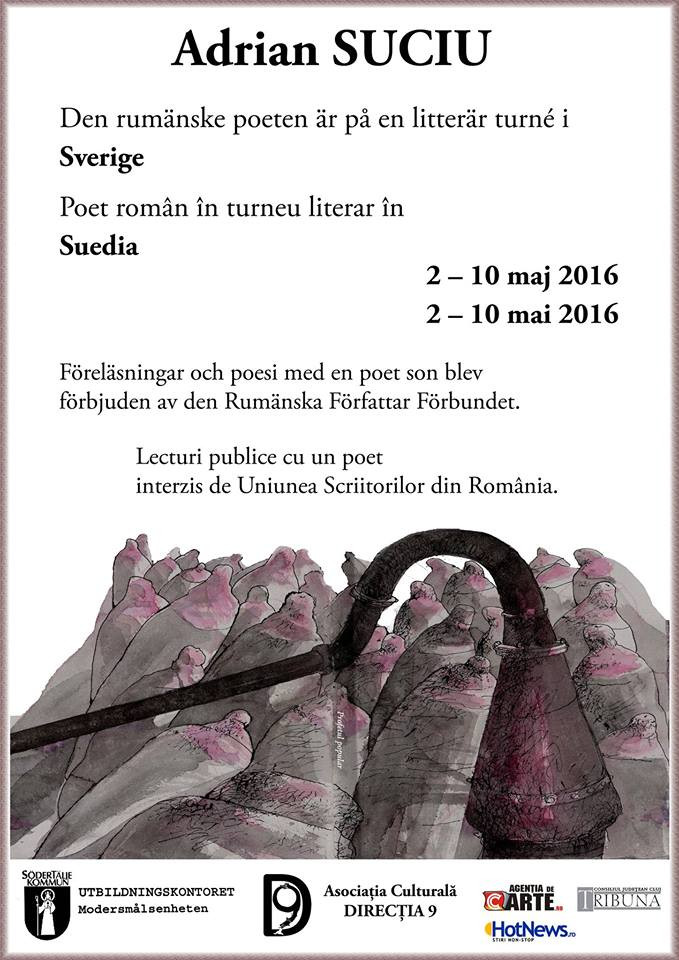 Scriitorul roman Adrian Suciu, se va intalni cu romanii din Suedia intr-un turneu de lecturi publice