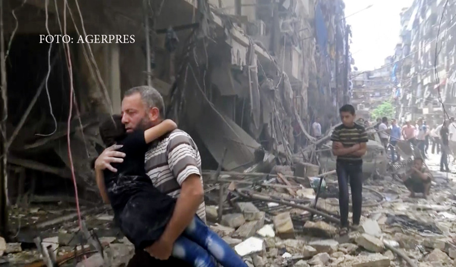 Momentul in care un spital de copii din Siria e bombardat de fortele guvernamentale. Assad nu renunta la orasul Alep