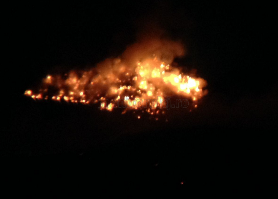 Incendiu de proportii la o groapa de gunoi din Cluj. Pompierii actioneaza de peste 12 ore, cu sase autospeciale