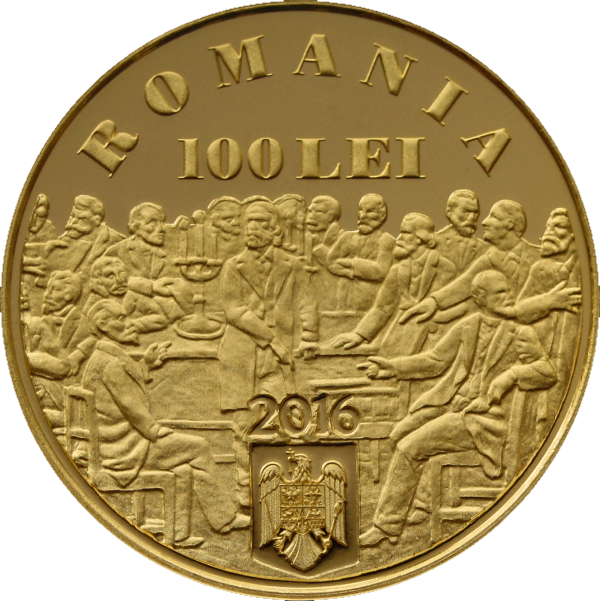 BNR a lansat o moneda din aur, care are valoarea nominalade 100 de lei. FOTO