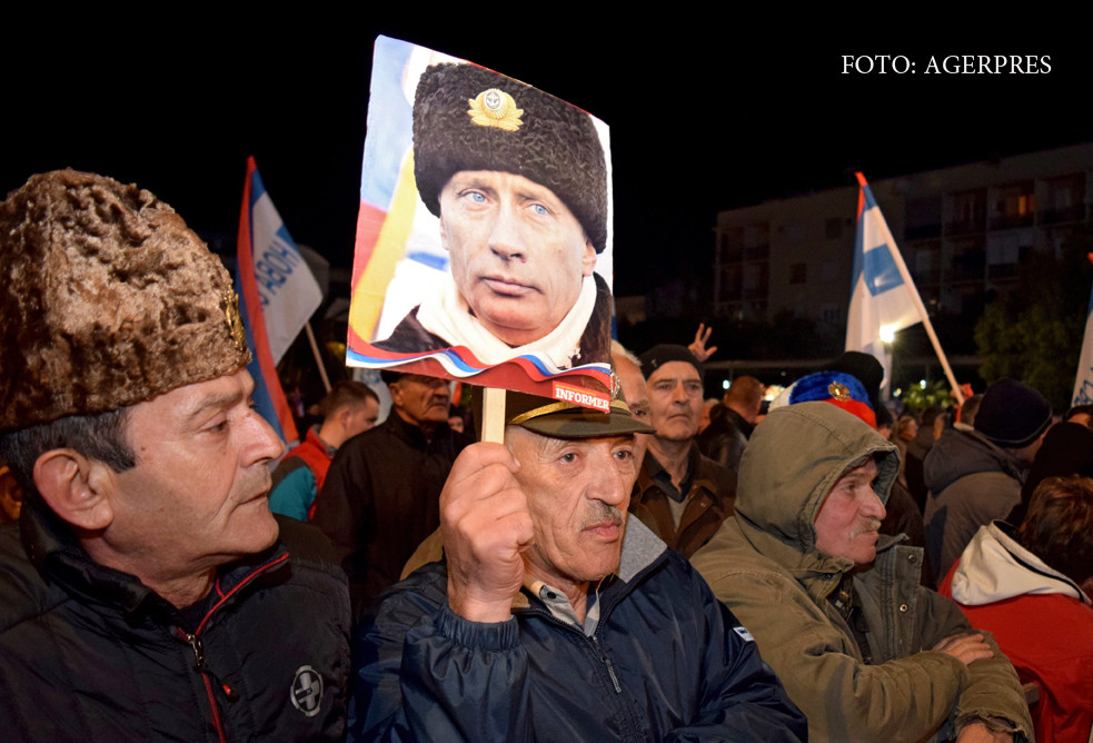 manifestatie pro-Putin in Muntenegru