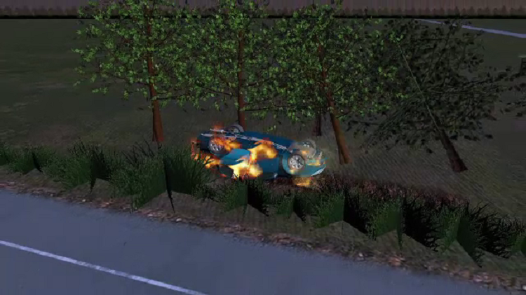 ANIMATIE GRAFICA. Soferul din Timis a "zburat" cu 200 km/ora peste sensul giratoriu. Cum l-au gasit politistii