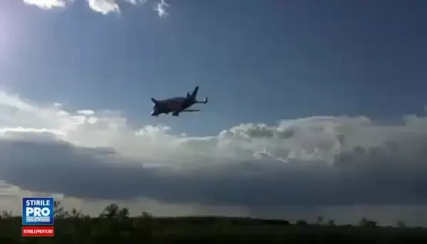 Unul dintre cele mai mari avioane din lume a ajuns in Romania. Imagini in premiera cu Airbus Beluga aterizand pe Otopeni