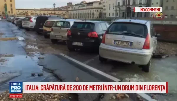 Italia: Crapatura de 200 de metri intr-un drum din Florenta