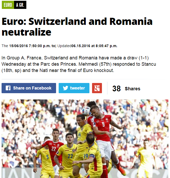 L'Equipe despre Romania