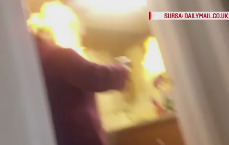 Gluma unui barbat pentru sotia lui s-a terminat dezastruos. Ce i-a pus in feon incat a provocat flacari uriase. VIDEO