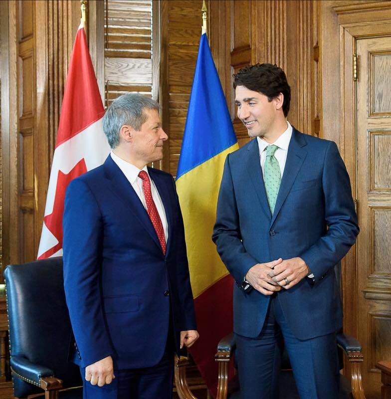 Ciolos i-a inmanat premierului Canadei, Justin Trudeau, o scrisoare a sefilor guvernelor roman si bulgar. VIDEO