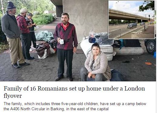 Daily Mail: O familie de imigranti din Romania doarme sub un pod, in Londra. "Vrem sa ne intoarcem acasa, dar n-avem bani"