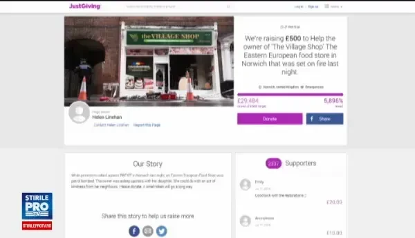 Gestul impresionant de solidaritate aratat de englezi. Cati bani s-au strans pentru magazinul romanesc incendiat in UK