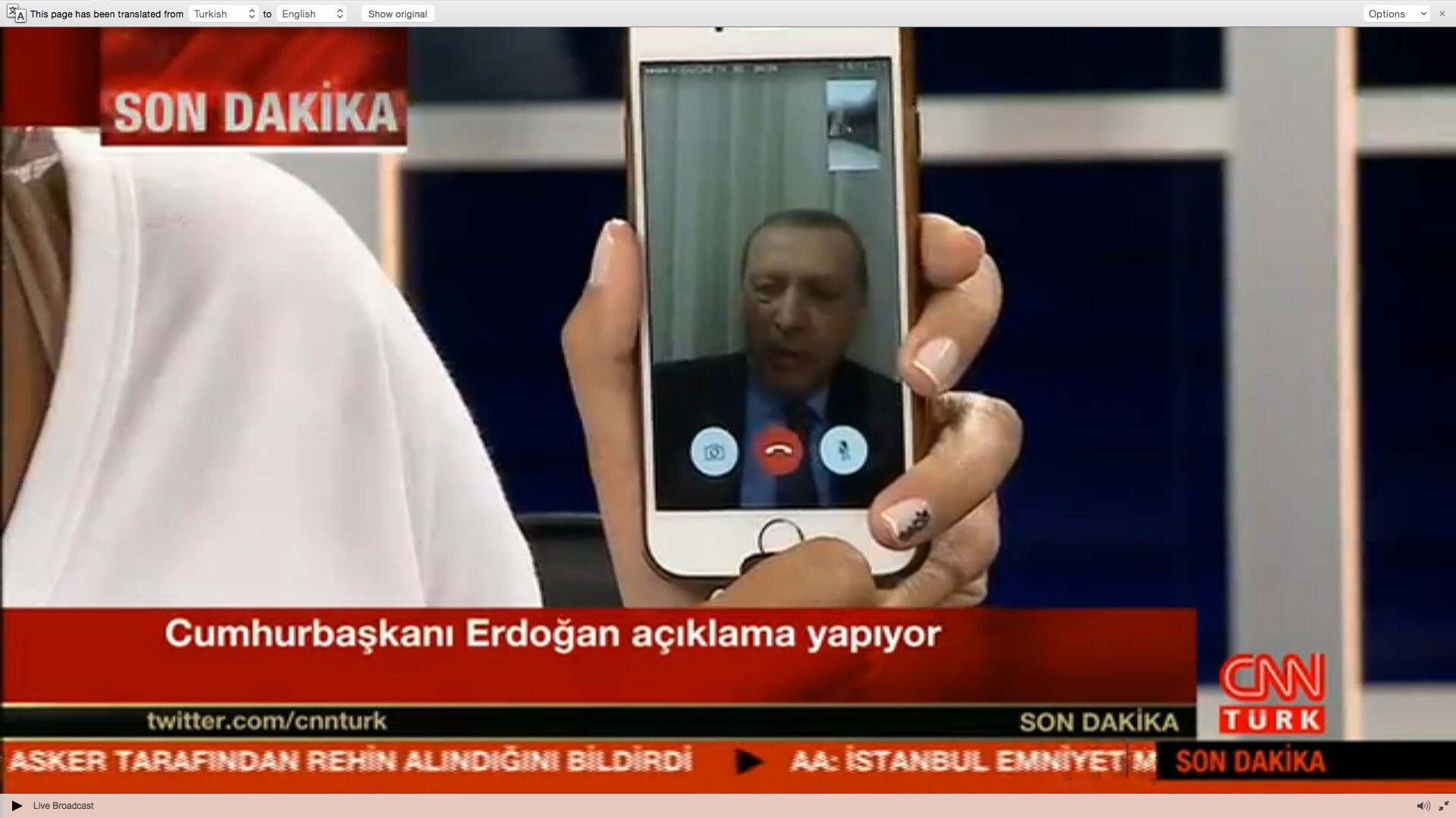Erdogan a cerut populatiei, prin Face Time, sa iasa in strada. Unde se afla in aceste momente presedintele Turciei