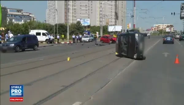 ANIMATIE GRAFICA. Cum s-a produs accidentul din Baneasa, in urma caruia 4 masini au fost avariate