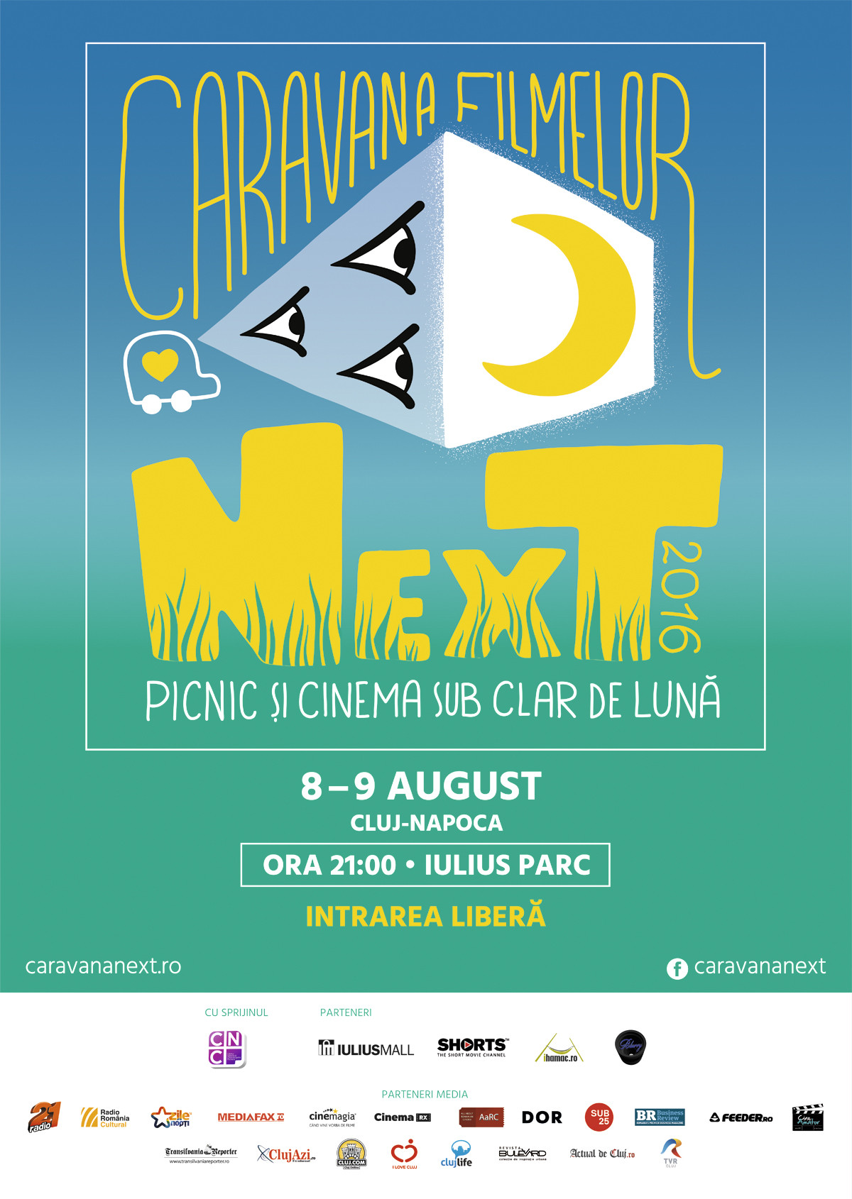 Caravana Filmelor NexT ajunge la Cluj. Scurtmetrajele vor fi vazute la iarba verde, in Iulius Parc