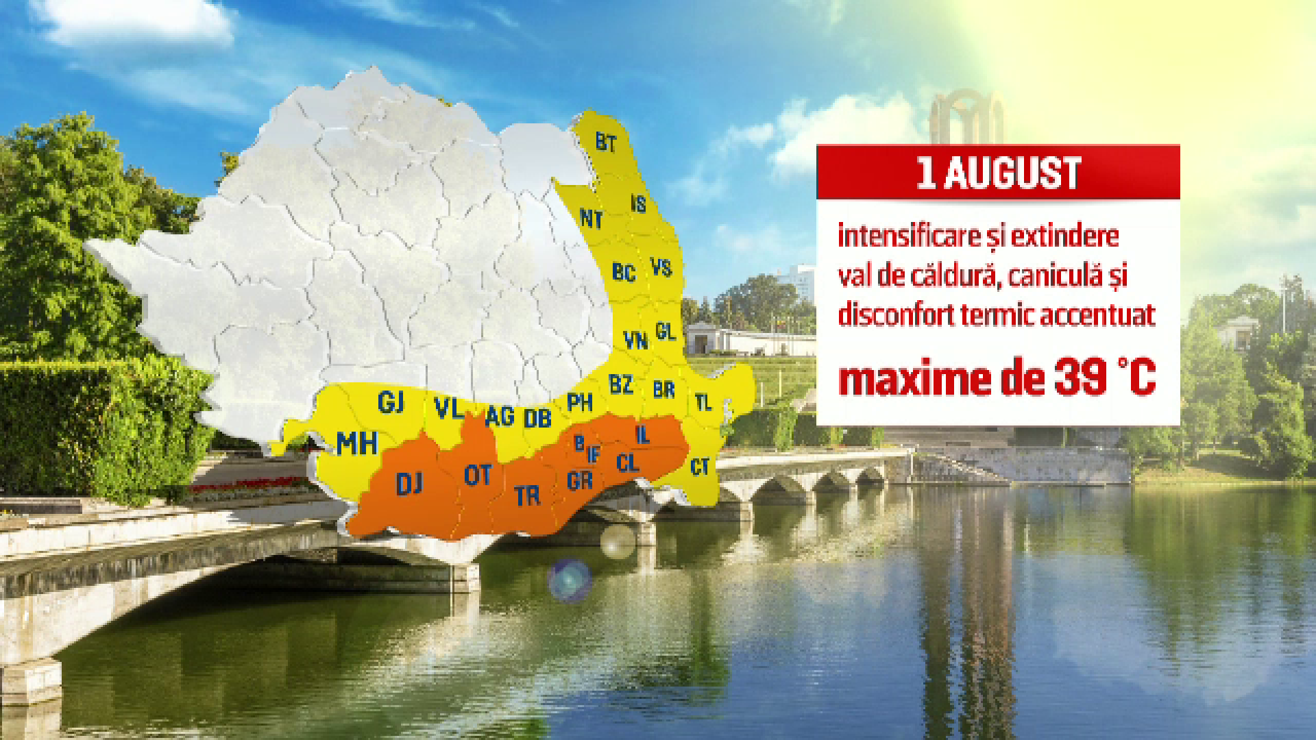 COD PORTOCALIU de arsita in sudul tarii. Cat timp mai ramane deasupra Romaniei valul de caldura