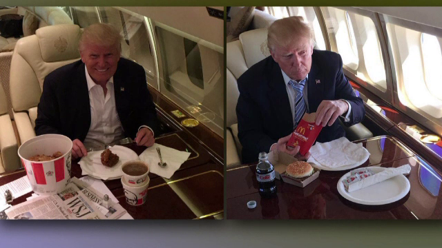 Cum crede Donald Trump ca se mananca fast-food. Imaginile pentru care candidatul republican a fost ironizat de toata lumea