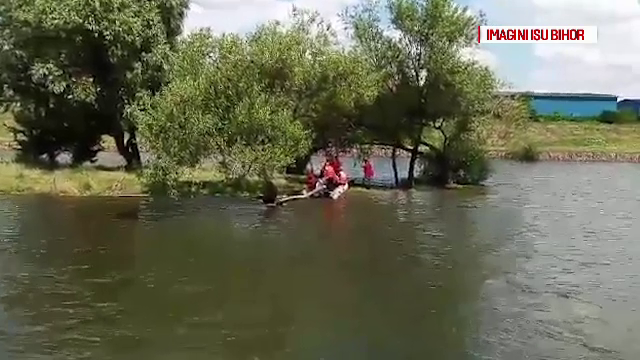 A mers la pescuit, dar a ramas izolat pe o insula in mijlocul Crisului Repede. Cum a fost salvat barbatul
