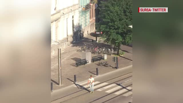 Impuscaturi in centrul unui oras mare din Belgia. Un barbat inarmat a fost ucis de politie